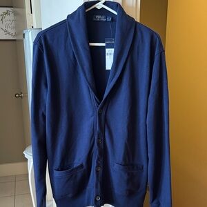 Men’s Polo Ralph Lauren Navy Cardigan Size L NWT